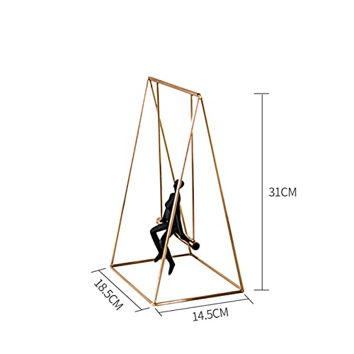 Nordic Creative Metal Swing Figurine Miniature Model Modern Brass Art Figurine Ornament Home Decoration Accessories