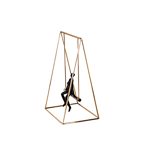 Nordic Creative Metal Swing Figurine Miniature Model Modern Brass Art Figurine Ornament Home Decoration Accessories