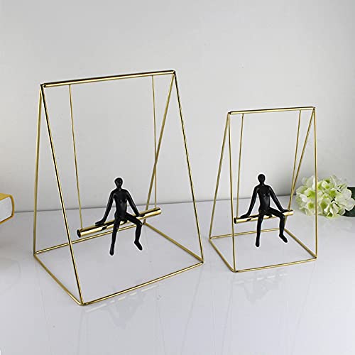 Nordic Creative Metal Swing Figurine Miniature Model Modern Brass Art Figurine Ornament Home Decoration Accessories