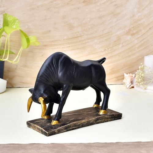 PARV HANDCRAFTS Bull Sculpture for Home Decor and for Vaastu, Showpiece for Living Room Table Décor (23 X 20 CM) HNHY