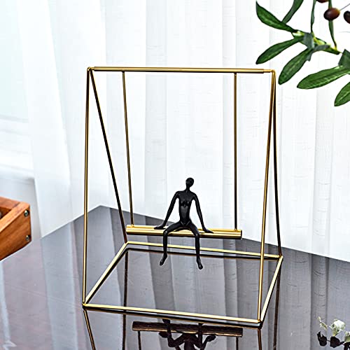 Nordic Creative Metal Swing Figurine Miniature Model Modern Brass Art Figurine Ornament Home Decoration Accessories